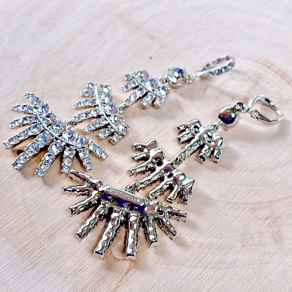 Givenchy Silver Crystal Tiered Chandelier Earrings - Picture 5 of 12